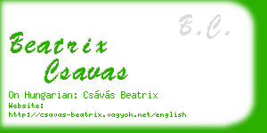 beatrix csavas business card